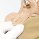 Christian Dior Chain Drawstring Bag Leather Beige Gold Auth BA13968A-12