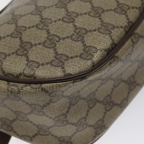 GUCCI GG Supreme Web Sherry Line Bag PVC Beige Gold 89 02 032 Auth BA1397