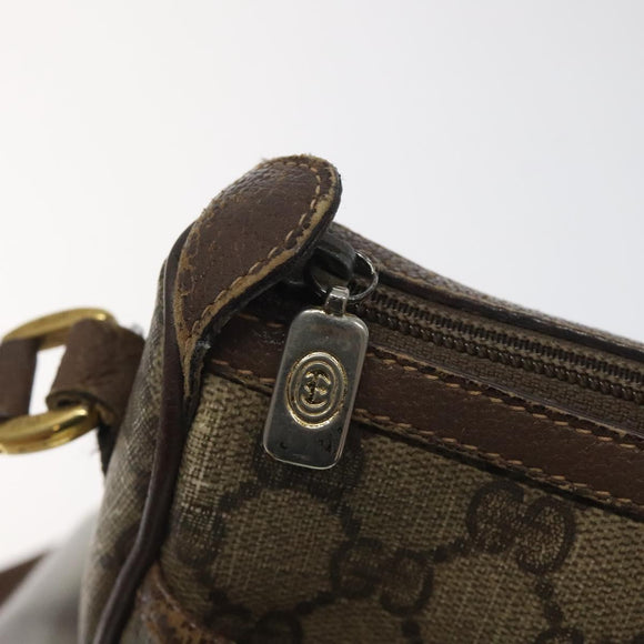 GUCCI GG Supreme Web Sherry Line Bag PVC Beige Gold 89 02 032 Auth BA1397