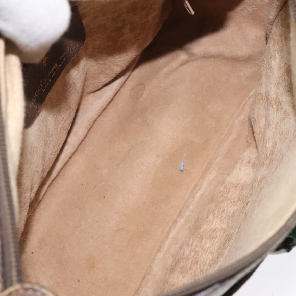 GUCCI GG Supreme Web Sherry Line Bag PVC Beige Gold 89 02 032 Auth BA1397