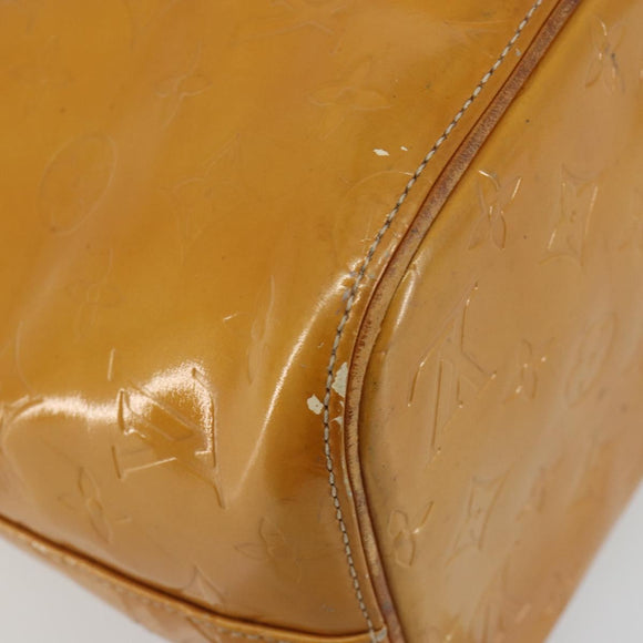 LOUIS VUITTON Monogram Vernis Houston Hand Bag Beige M91004 LV Auth BA13970