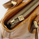 LOUIS VUITTON Monogram Vernis Houston Hand Bag Beige M91004 LV Auth BA13970-20