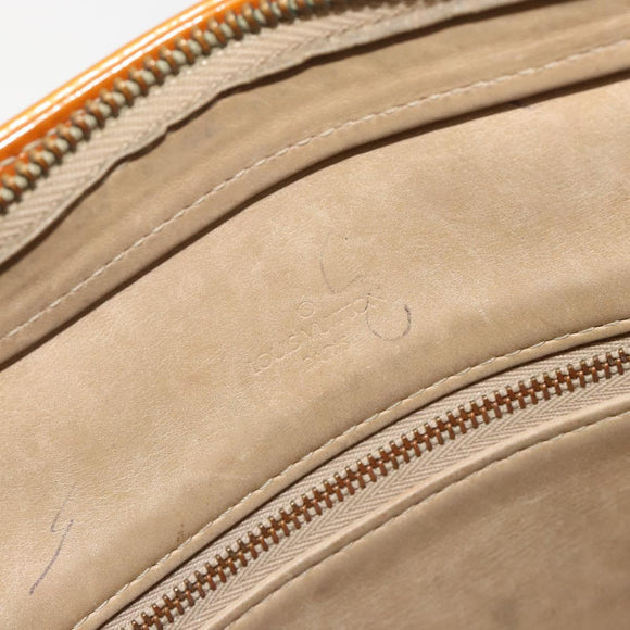 LOUIS VUITTON Monogram Vernis Houston Hand Bag Beige M91004 LV Auth BA13970