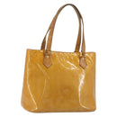 LOUIS VUITTON Monogram Vernis Houston Hand Bag Beige M91004 LV Auth BA13970-1