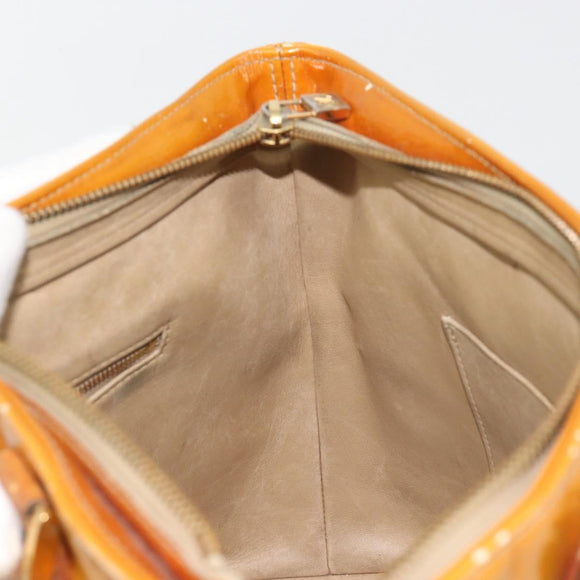 LOUIS VUITTON Monogram Vernis Houston Hand Bag Beige M91004 LV Auth BA13970