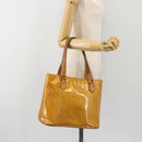 LOUIS VUITTON Monogram Vernis Houston Hand Bag Beige M91004 LV Auth BA13970-27