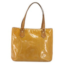 LOUIS VUITTON Monogram Vernis Houston Hand Bag Beige M91004 LV Auth BA13970-13