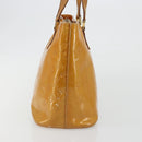 LOUIS VUITTON Monogram Vernis Houston Hand Bag Beige M91004 LV Auth BA13970-4