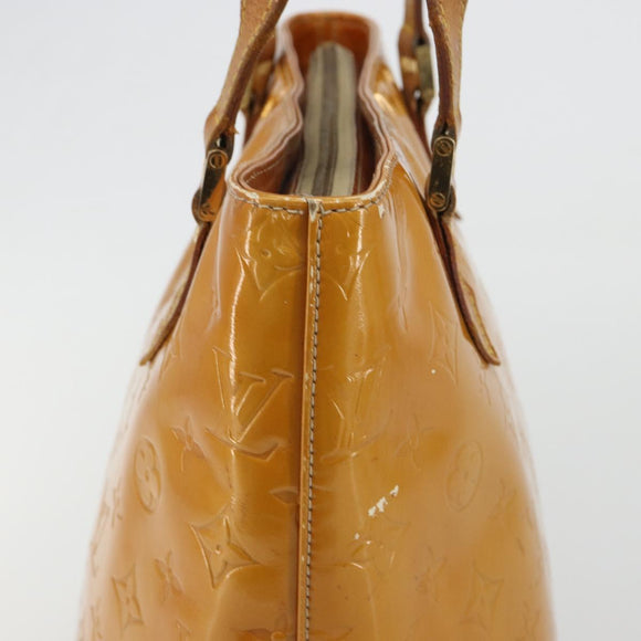 LOUIS VUITTON Monogram Vernis Houston Hand Bag Beige M91004 LV Auth BA13970