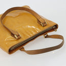 LOUIS VUITTON Monogram Vernis Houston Hand Bag Beige M91004 LV Auth BA13970-8