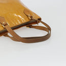 LOUIS VUITTON Monogram Vernis Houston Hand Bag Beige M91004 LV Auth BA13970-9