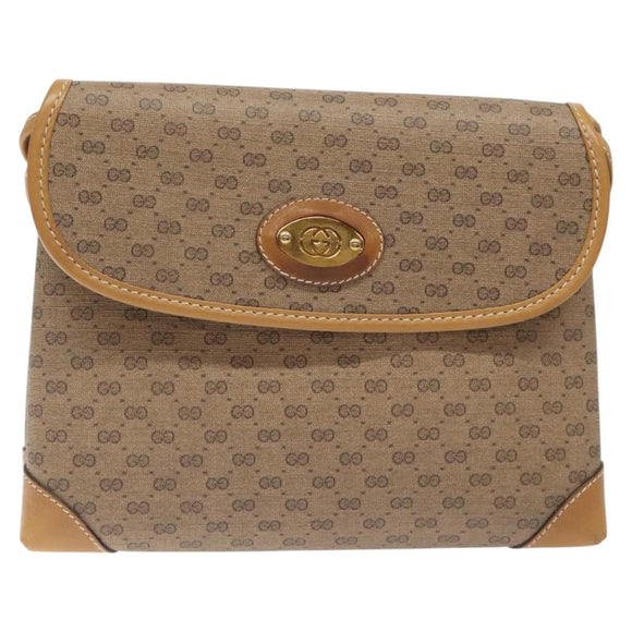 GUCCI Micro GG Supreme Shoulder Bag Beige Gold 007 92 5548 Auth BA1398