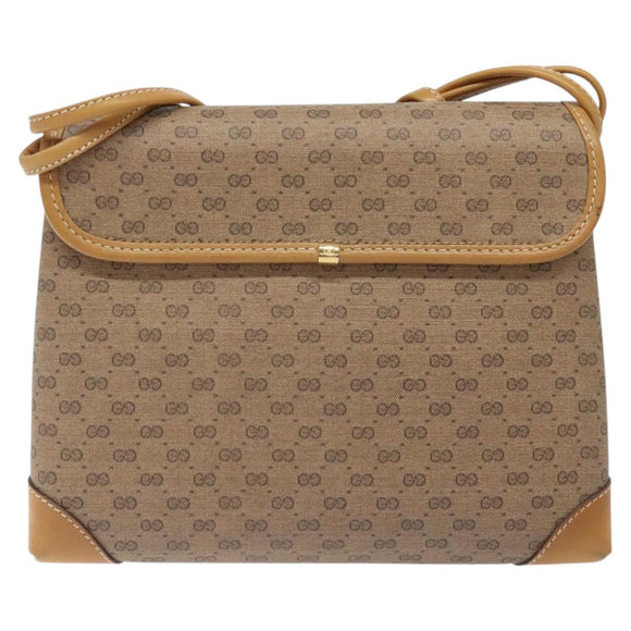 GUCCI Micro GG Supreme Shoulder Bag Beige Gold 007 92 5548 Auth BA1398