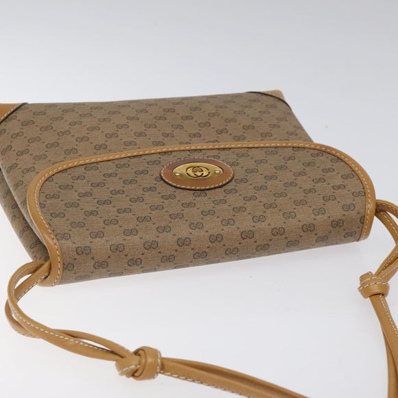 GUCCI Micro GG Supreme Shoulder Bag Beige Gold 007 92 5548 Auth BA1398