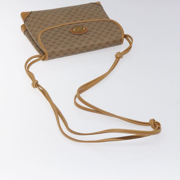 GUCCI Micro GG Supreme Shoulder Bag Beige Gold 007 92 5548 Auth BA1398