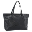 GUCCI GG implementation Tote Bag PVC Leather Black 211137 Auth BA13986A-1