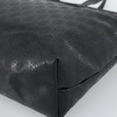 GUCCI GG implementation Tote Bag PVC Leather Black 211137 Auth BA13986A-10