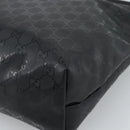 GUCCI GG implementation Tote Bag PVC Leather Black 211137 Auth BA13986A-12