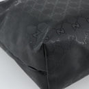 GUCCI GG implementation Tote Bag PVC Leather Black 211137 Auth BA13986A-13
