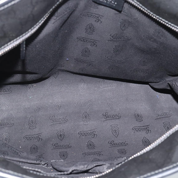 GUCCI GG implementation Tote Bag PVC Leather Black 211137 Auth BA13986A