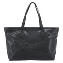 GUCCI GG implementation Tote Bag PVC Leather Black 211137 Auth BA13986A-2