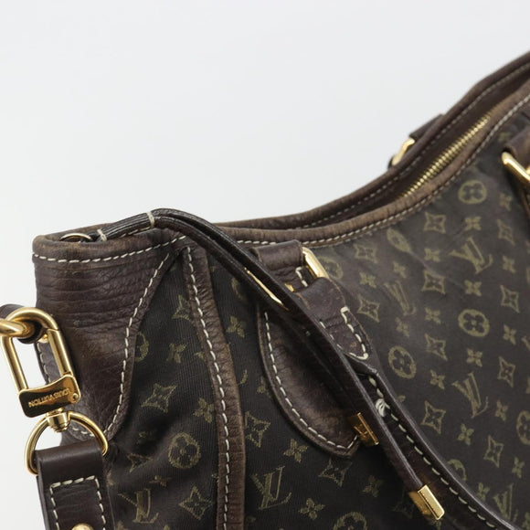 LOUIS VUITTON Monogram Mini Lin Buzasu Anjoul Brown Ebene M95617 LV Auth BA13988