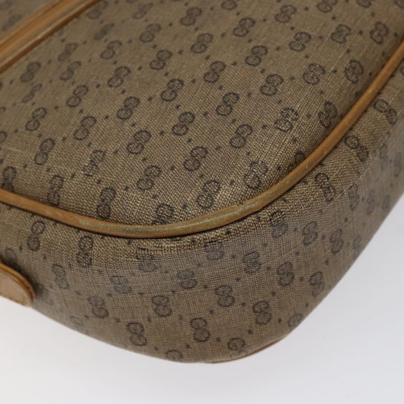 GUCCI Micro GG Supreme Shoulder Bag PVC Beige Auth BA1399