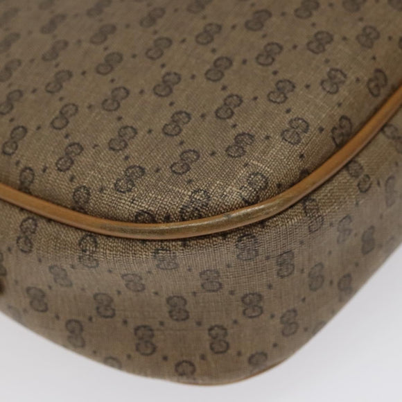 GUCCI Micro GG Supreme Shoulder Bag PVC Beige Auth BA1399