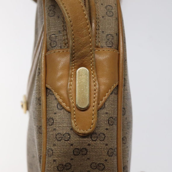 GUCCI Micro GG Supreme Shoulder Bag PVC Beige Auth BA1399