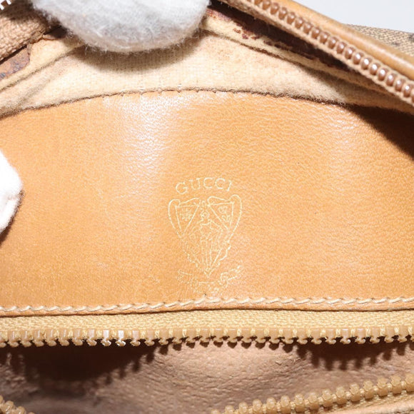 GUCCI Micro GG Supreme Shoulder Bag PVC Beige Auth BA1399