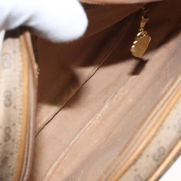 GUCCI Micro GG Supreme Shoulder Bag PVC Beige Auth BA1399