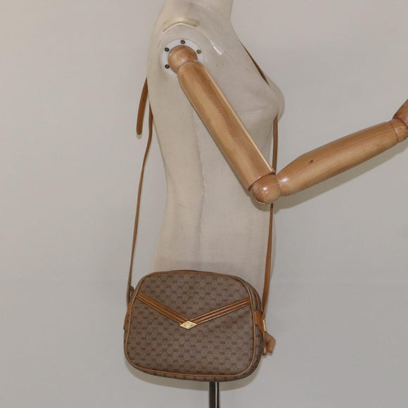 GUCCI Micro GG Supreme Shoulder Bag PVC Beige Auth BA1399