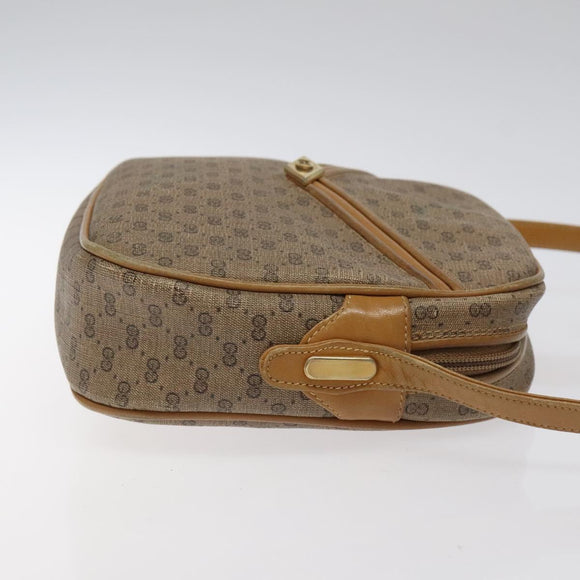 GUCCI Micro GG Supreme Shoulder Bag PVC Beige Auth BA1399
