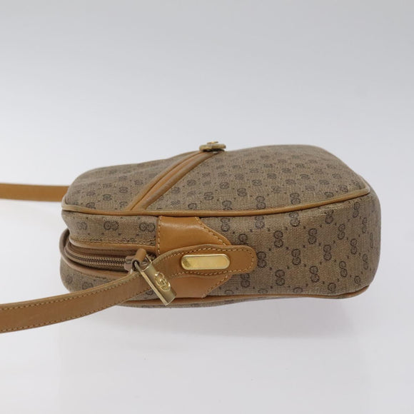 GUCCI Micro GG Supreme Shoulder Bag PVC Beige Auth BA1399