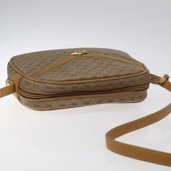 GUCCI Micro GG Supreme Shoulder Bag PVC Beige Auth BA1399