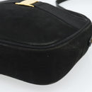 Salvatore Ferragamo Vala Shoulder Bag Suede Black Gold Auth BA13991-14