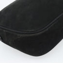 Salvatore Ferragamo Vala Shoulder Bag Suede Black Gold Auth BA13991-17