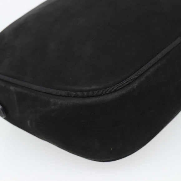 Salvatore Ferragamo Vala Shoulder Bag Suede Black Gold Auth BA13991