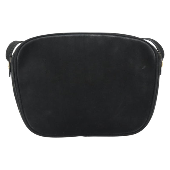 Salvatore Ferragamo Vala Shoulder Bag Suede Black Gold Auth BA13991