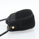 Salvatore Ferragamo Vala Shoulder Bag Suede Black Gold Auth BA13991-3