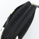 Salvatore Ferragamo Vala Shoulder Bag Suede Black Gold Auth BA13991-6