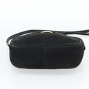 Salvatore Ferragamo Vala Shoulder Bag Suede Black Gold Auth BA13991-5