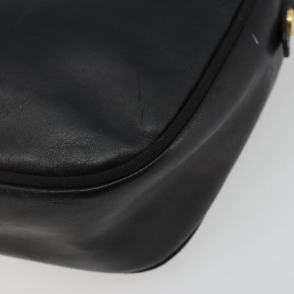 Salvatore Ferragamo Vala Shoulder Bag Leather Black Gold Auth BA13992
