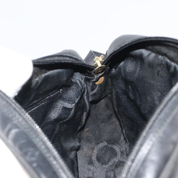 Salvatore Ferragamo Vala Shoulder Bag Leather Black Gold Auth BA13992