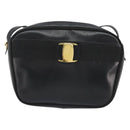 Salvatore Ferragamo Vala Shoulder Bag Leather Black Gold Auth BA13992-13