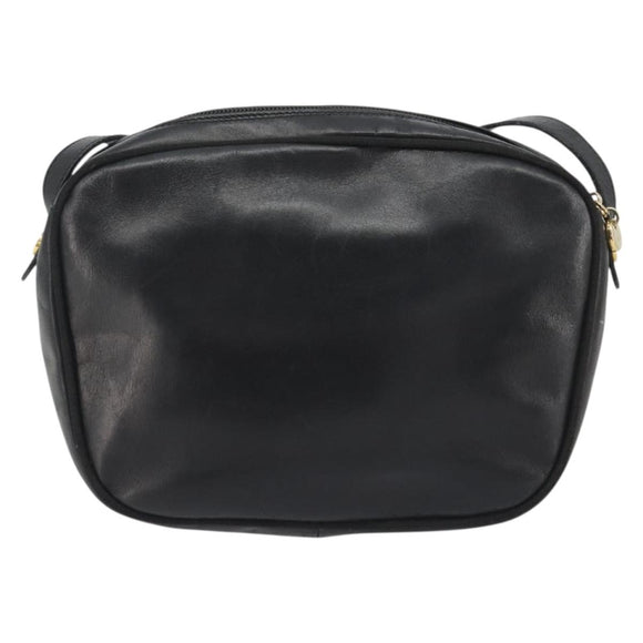 Salvatore Ferragamo Vala Shoulder Bag Leather Black Gold Auth BA13992