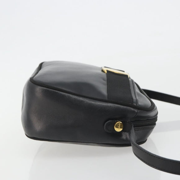Salvatore Ferragamo Vala Shoulder Bag Leather Black Gold Auth BA13992