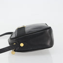 Salvatore Ferragamo Vala Shoulder Bag Leather Black Gold Auth BA13992-4