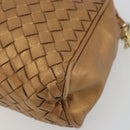 BOTTEGA VENETA INTRECCIATO Shoulder Bag Leather Bronze Gold Auth BA13993-8