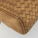 BOTTEGA VENETA INTRECCIATO Shoulder Bag Leather Bronze Gold Auth BA13993-15